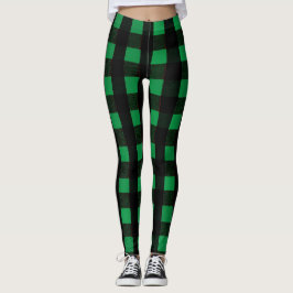 Legging Que tal "Invey Check Leggings: Coluna Preta e Verd