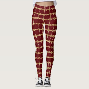 Legging Que tal "Royal Elegance Leggings: Maroon e Dourado