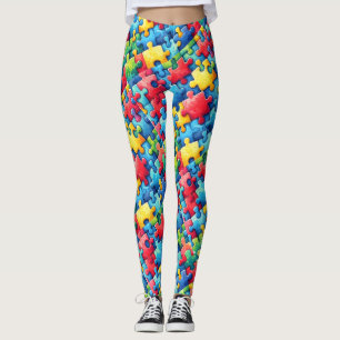 Legging Quebra-cabeça de Consciência Autismo