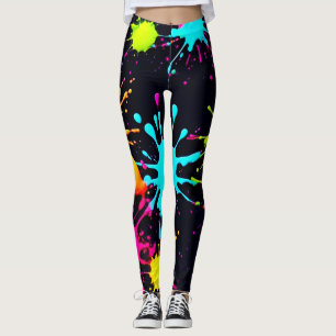 Legging Quebra de cor artística com pintura gota