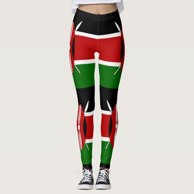 Legging Quênia Bandeira Maasai Bendera ya Quênia (Frente)