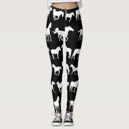 Legging Raças de Cavalos Cortados
