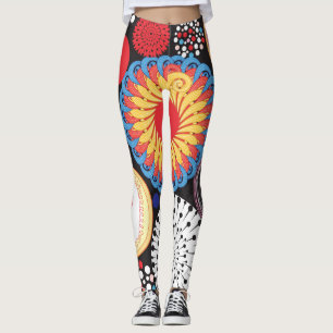 Legging Radiação Escura: Padrão Circular Brilhante