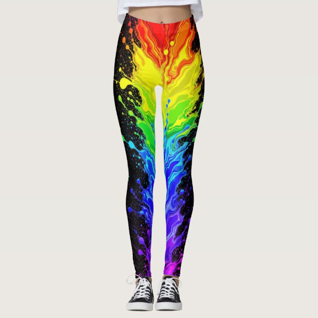 Legging “Radiação” – Um Padrão de Orgulho Abstrato  (Frente)