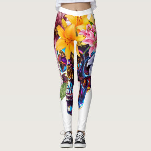 LEGGING RADIÂNCIA DO CRÂNIO FLORAL