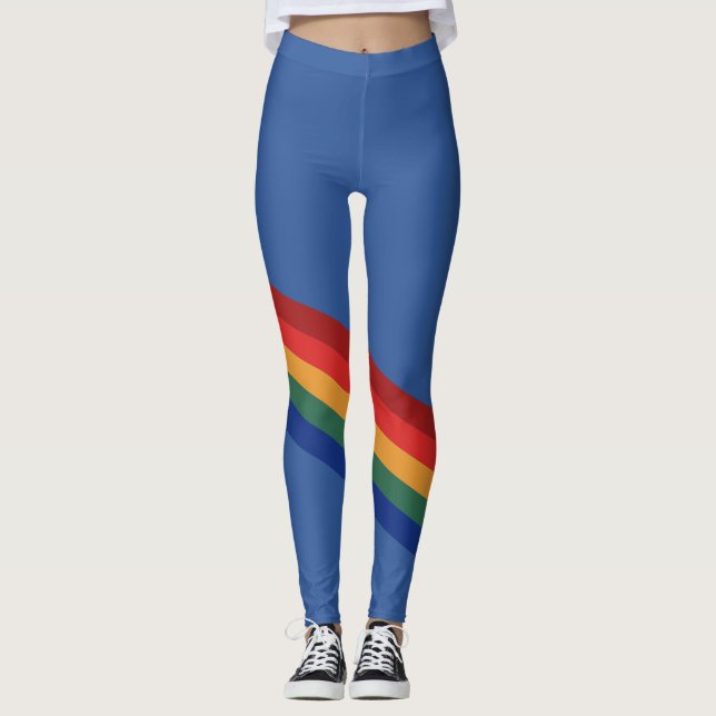 Legging Rainbow Color Stripes Regenbogen Regenbogenfarben (Frente)