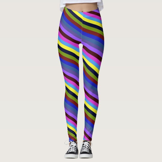Legging Rainbow Color Stripes Regenbogen Regenbogenfarben (Frente)