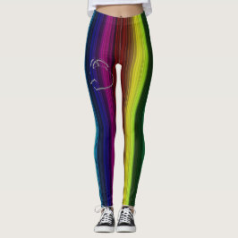 Legging Rainbow Color Vertical Strips Com Logotipo Bull