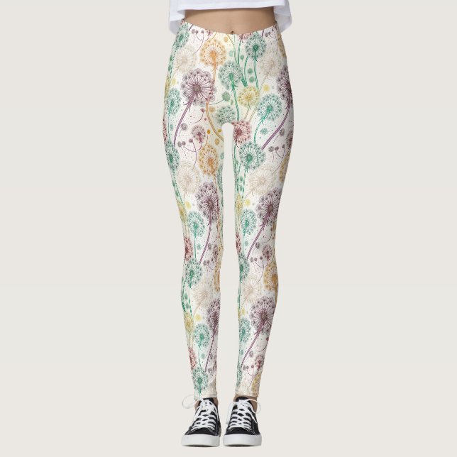 Legging Rainbow Dandelion Breeze - Whimsical Floral (Frente)