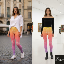 Legging Rainbow Gradient Modern Plaid Tartan Pattern