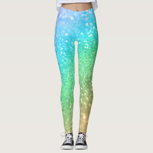 Legging Rainbow Princess Glitter #1a (Faux Glitter) #shiny