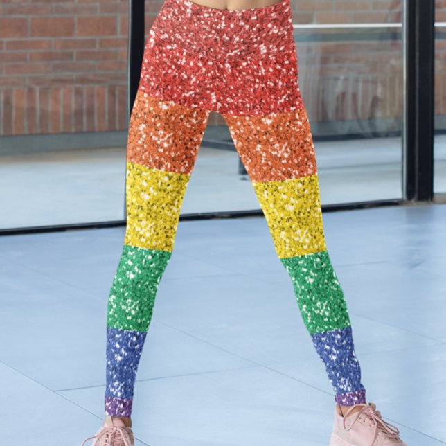 Legging Rainbow Sequin Glitter Look Stripes Pride (Criador carregado)