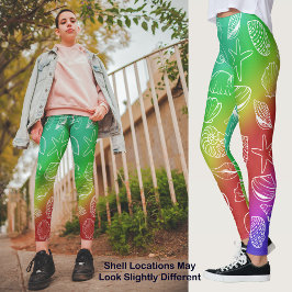 Legging Rainbow Shellfish Pattern