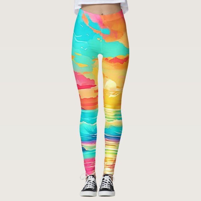 Legging Rainbow Sunset Beach (Frente)