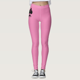 Legging Rainha das Pernas dos Espadas Estilo QoS Rosa