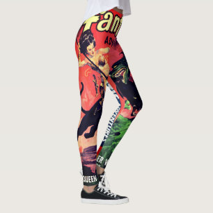 Legging Rainha do Mundo Panorama: Fantasy Pulp Fiction