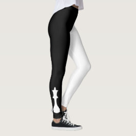 Legging Rainha Negra e Branca de Xadrez Negrito