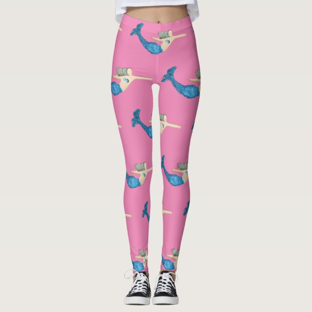 Legging Raio Azul Sereia Nadando Trovão_Cove (Frente)