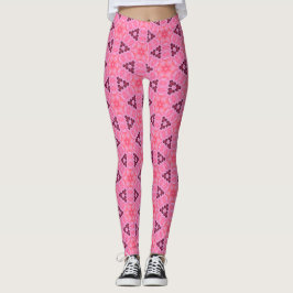 Legging Raio Rosy Radiance Floral Padrão Geométrico Sem Ol