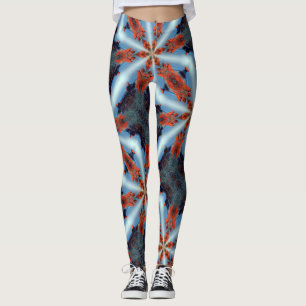 Legging raios estelares cósmicos azul-castanho