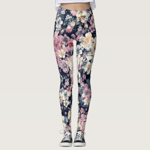 Legging Ramais de floração: padrão uniforme de aquarela
