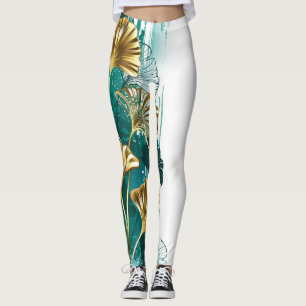 Legging Ramificação com Ouro deixa Ginko Biloba