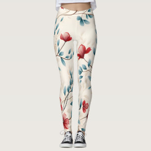 Legging Ramo Floral Botânico Elegante