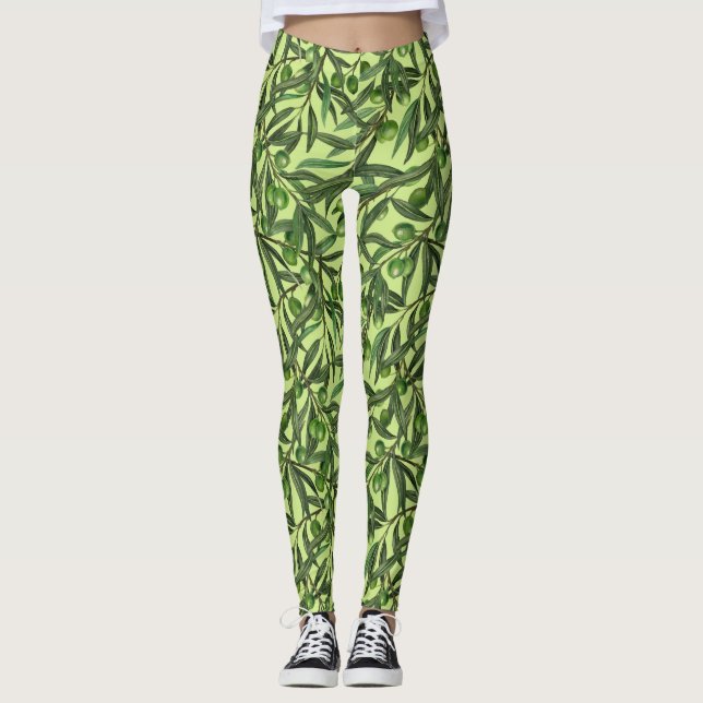 Legging ramos de oliveira em verde de melada (Frente)