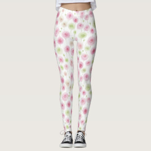 Legging Ranúnculo Floral Rosa Menta  
