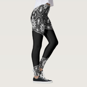 Legging Rapariga Branca Em Fundo Preto Alterável