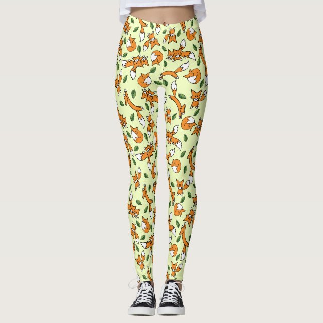 Legging Raposa Selvagem e Prato Folha (Frente)