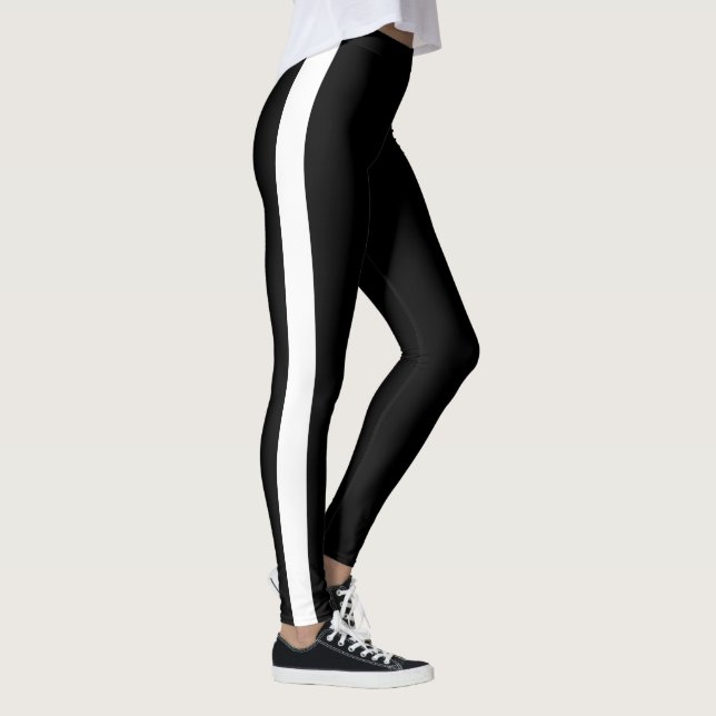 Legging Rascunho branco e elegante a preto (Direita)