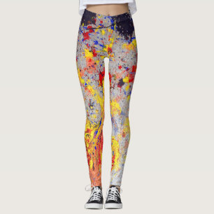 Legging Raspagem colorida de pintura artística granulada