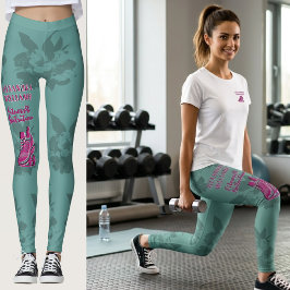 Legging Raspberry Teal Floresceu Fitness & Nutrição