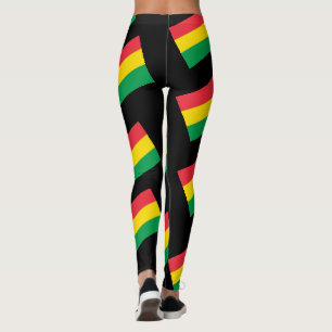 Legging Rasta colore listras amarelas verdes da bandeira
