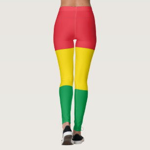 Legging Rasta colore o teste padrão vermelho amarelo verde