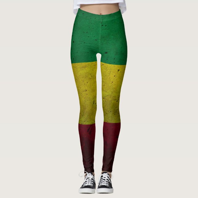 Legging Rastafara Power - Rasta yoga reggae genebra de pôr (Frente)
