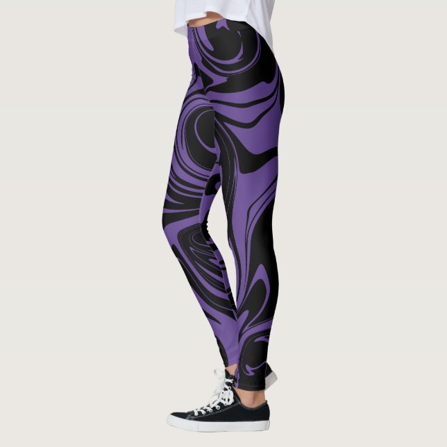 Legging Rato de mármore roxo e preto (Esquerda)
