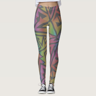 Legging Rave EDM Cinza Arco-Íris