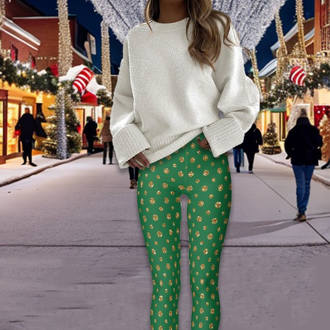Legging Razzle Dazzle Natal Glitter Bolinhas Verde (Criador carregado)