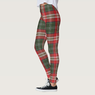 Legging  Real Stewart Tartan verde e vermelho