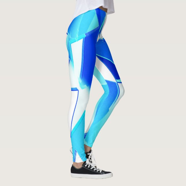 Legging Recortes de imagem azuis retorcidos de forma irreg (Direita)