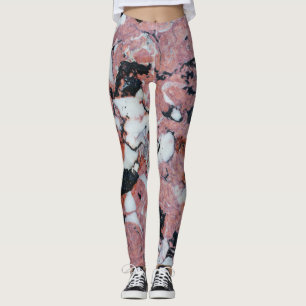 Legging Red and Black Brecciated Marble Stone Texture with