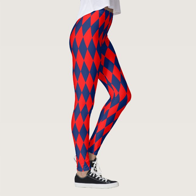 Legging Red and Blue Harlequin Checkered Design  (Criador carregado)