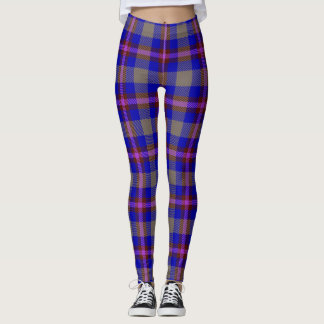 Legging Red And Blue Tartan Fabric