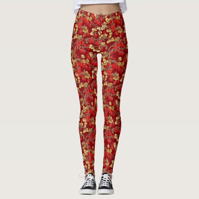 Legging Red Berry Pattern (Frente)