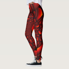 Legging Red Black Blue Petal