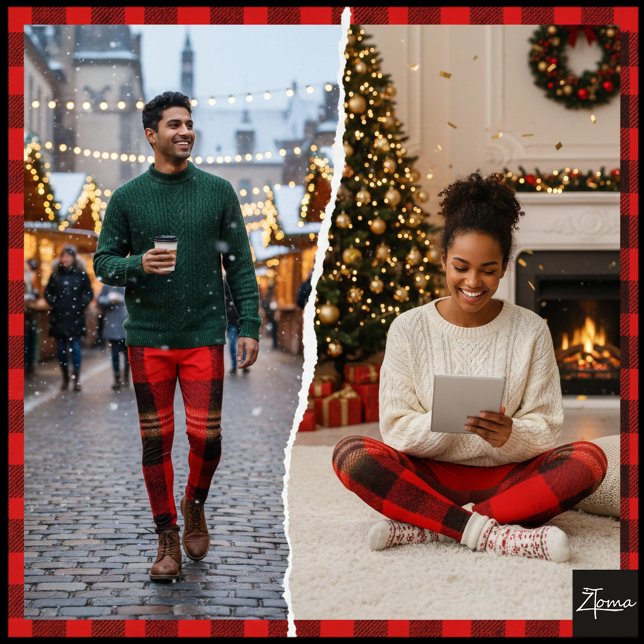 Legging Red Black Buffalo Plaid Flannel Tartan (Criador carregado)