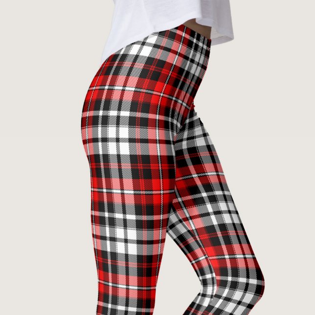 Legging Red Black White Plaid Tartan Pattern Design  (Criador carregado)