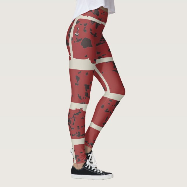 Legging Red-Brown-Brick | Zazzle_Growth. (Direita)
